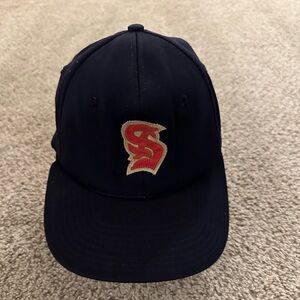 Rare Vintage Pro Model Navy Baseball Cap Red “S” Logo 410k Large